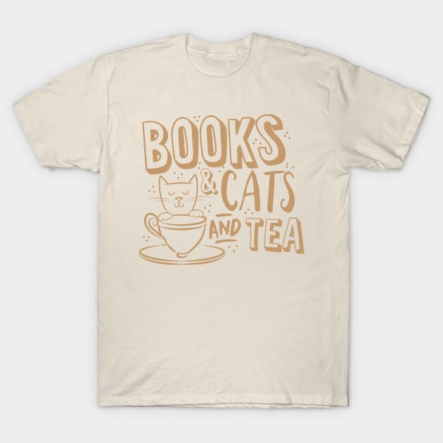 Books and cats and tea T-Shirt by jazzydevil